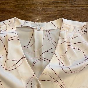 Joie cropped blouse with maroon pattern detail